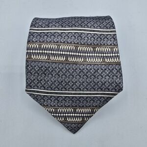 Necktie Mens Vintage David Taylor Grey Silver 100% Polyester Size 56.5 By 4